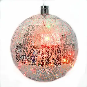 Design Custom LED Christmas Balls Ornaments LOGO Novelty PET Baubles Home Decoration Glitter Light Christmas Ball