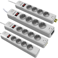 Multiprise de bureau intelligente avec 4 prises Schuko européennes 16A, ports USB et interrupteur, adaptateur d'extension avec SDK