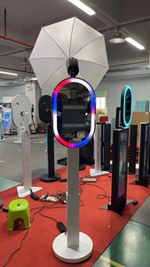 2024 Nieuwe Ovale <span class=keywords><strong>iPad</strong></span> Fotohokje Bruiloft Feest Draagbare Spiegel Verstelbare 360° Rotatie Afstandsbediening Vluchtkoffer RGB Verlichting - Product Image 3