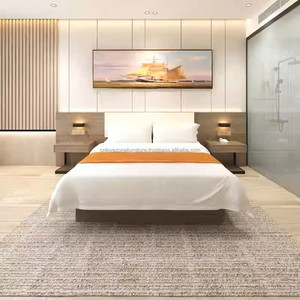 Modern Contemporary 3-Star Hotel Furniture Full Bedroom Sets with Eco-Friendly Durable Wood <b>Bed</b> Nightstand Wardrobe Workstation - Product Image 1