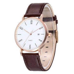 Orologi da uomo con Design semplice al quarzo analogico con cinturino in pelle con Logo personalizzato orologio minimalista - Product Image 2