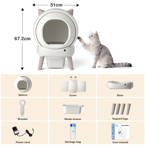 Bac à <span class=keywords><strong>litière</strong></span> automatique intelligent pour chats, nettoyage automatique, contrôle par application WiFi, toilette pour animaux de compagnie <span class=keywords><strong>autonettoyante</strong></span> - Product Image 6