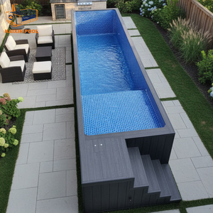 <span class=keywords><strong>Piscine</strong></span> hors sol en fibre de <span class=keywords><strong>verre</strong></span> pour toute la famille, best-seller, personnalisable, avec fenêtre transparente en WPC, résistante aux UV, installation facile - Product Image 4