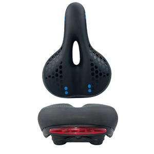 Sillín de bicicleta con luz trasera, color negro, cómodo y grueso, para bicicleta de montaña, equipo de ciclismo unisex para adultos - Product Image 4