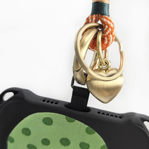 Mobile Phone <b>Lanyard</b> Adjustable Telescopic Neck Strap Heart Pendant Metal <b>Polyester</b> Rope Crossbody Strap Anti Loss Rope - Product Image 1