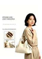 Nouveau Sac à Main Tendance 2026 pour Femme, en Cuir Véritable Grainé de Luxe, Multi-positions (Porté Épaule, Main, Croisé), Idéal Travail et Week-end, OEM