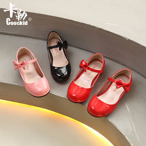 여아 하이힐 공주 구두 2025 봄 가을 아동 PU 신발 학생 공연 댄스화 - Product Image 1