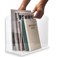 Porte-revues en acrylique transparent pour comptoir, support de documentation en Lucite, organisateur de livres moderne, rangement pour matériel de lecture, bureau, salon
