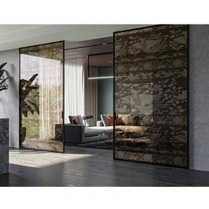 Conception personnalisée Cité interdite Série Art décoratif Cloison <span class=keywords><strong>de</strong></span> porte coulissante en verre Cloison étanche coupe-vent Verre trempé <span class=keywords><strong>de</strong></span> sécurité - Product Image 1