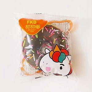 ถุงไมลาร์ใสขนาดเล็กสำหรับบรรจุภัณฑ์ขนมโดนัท บิสกิต คุกกี้ แบบพิมพ์ลายตามสั่ง เกรดอาหาร เคลือบพลาสติก ปิดผนึกด้วยความร้อน - Product Image 2