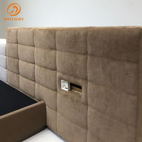 Massivholz Doppel Echt leder Bett Set Moderne Polsterung Luxus King Size Möbel Schlafzimmer Wohnzimmer Hotel Home Decor Bett