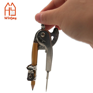 Tùy Chỉnh Bán Buôn Kim Loại Vòng Tròn Vẽ La Bàn Hình Học Thiết Lập, Toán Soạn Thảo Công Cụ Chia Với Bút Chì Màu Vàng. - Product Image 5