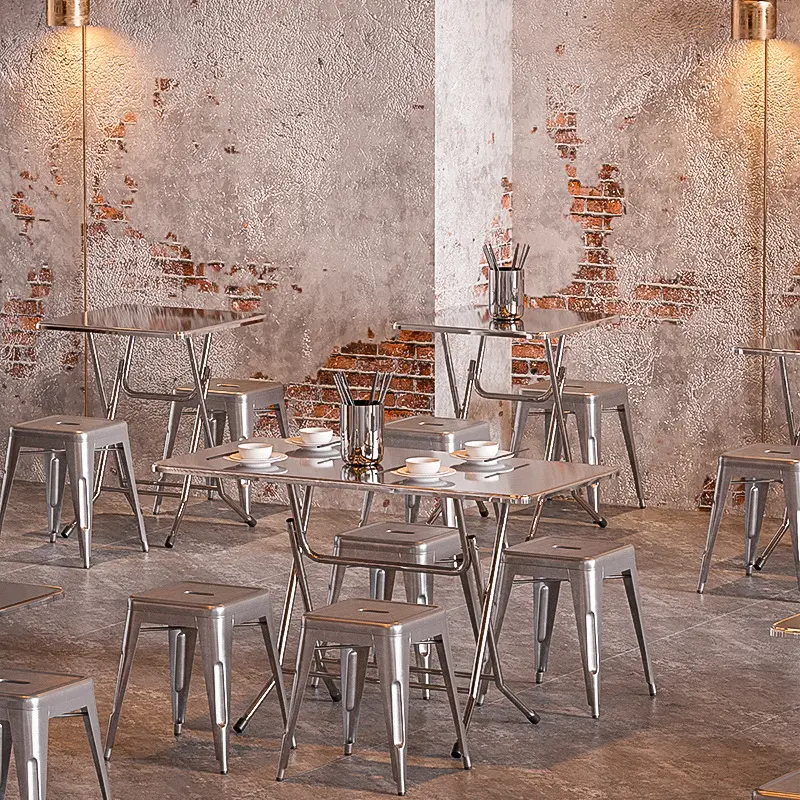 JOY Factory, sedie da tavolo pieghevoli in acciaio inossidabile da esterno più vendute per sedie da tavolo portatili in metallo da caffè