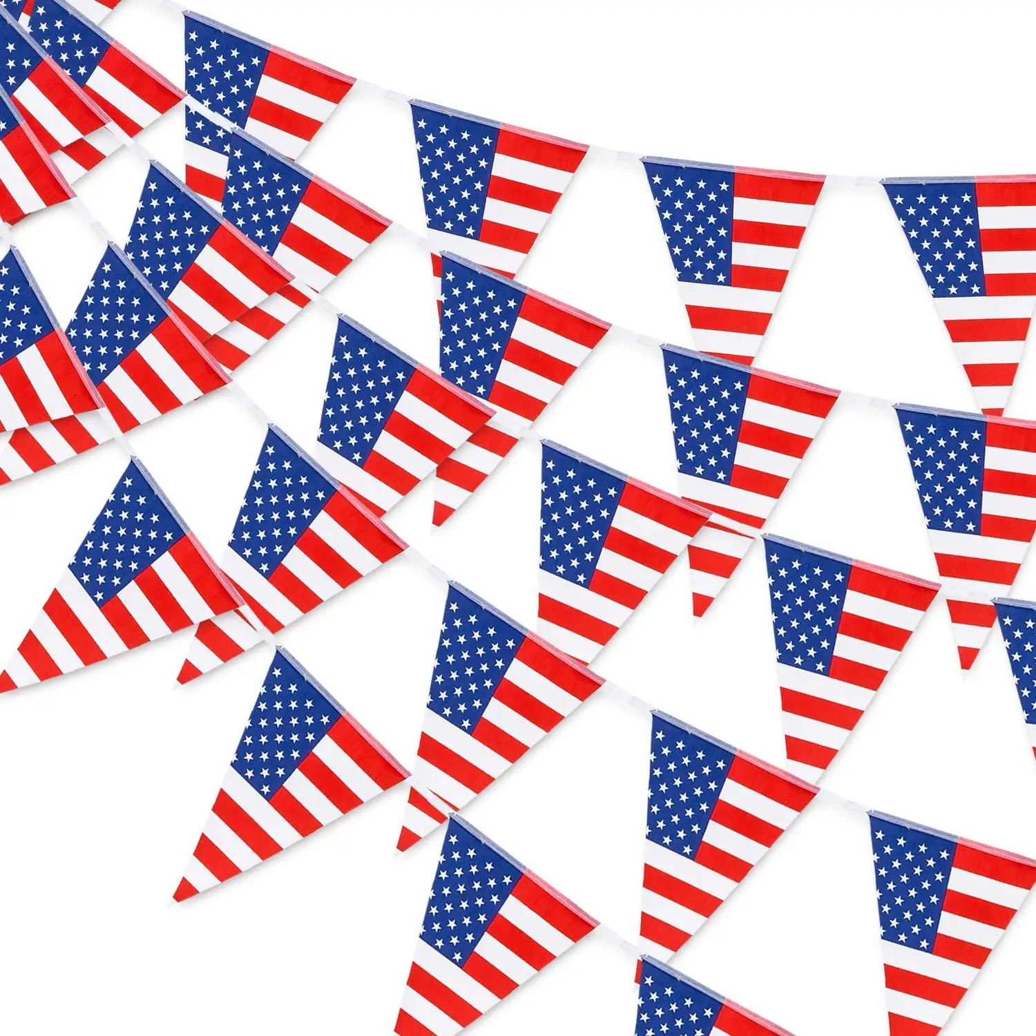 Grande bannière patriotique américaine du 4 juillet, drapeau triangulaire, guirlandes, fanions étoilés, pour fête, 30 pièces