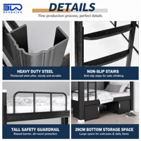 Lit superposé métallique robuste pour dortoir commercial, démontable en kit plat, pour logement scolaire, commande en gros, OEM disponible