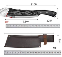 Couteau à viande forgé à motif de dragon Couteaux à os 4Cr13 Couteau de chef de boucher en acier inoxydable avec fourreau