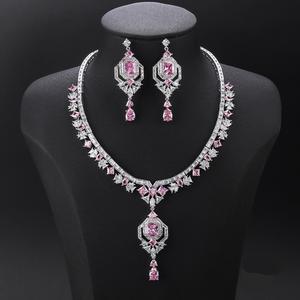 Набор украшений XUPING <span class=keywords><strong>Dubai</strong></span>, оптовая продажа, модные искусственные бриллианты, увеличенные розовые свадебные Роскошные ювелирные изделия - Product Image 1