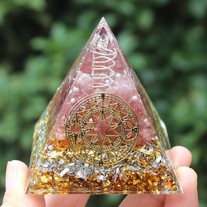 Pyramide en cristal blanc, pilier en résine époxy, artisanat Feng Shui, ornement de bureau, décoration de salon, cadeau d'anniversaire - Product Image 1