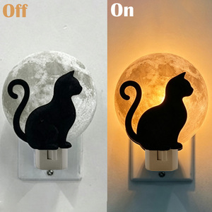 Lámpara Nocturna de Gato Lunar de Halloween, Tamaño Mediano, Regalo para Niños, Material ABS, Luz Blanca Cálida Suave, Decoración para Sala de Estar y Dormitorio - Product Image 4