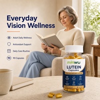 MINWU Extrait naturel de souci à base de plantes, capsules quotidiennes sans OGM, sans sucre, végétaliennes, sans gluten, à la lutéine pour le soin des yeux, 60 unités