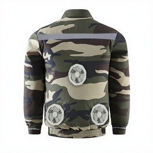 <b>Summer</b> Cooling Quilted <b>Jacket</b> for Workers Casual Canvas ODM Zipper Front Crocheted Waterproof Windproof Two Big Fans Battery - Product Image 3