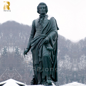 Músico clásico paisaje estatua de bronce Mozart escultura en venta - Product Image 3