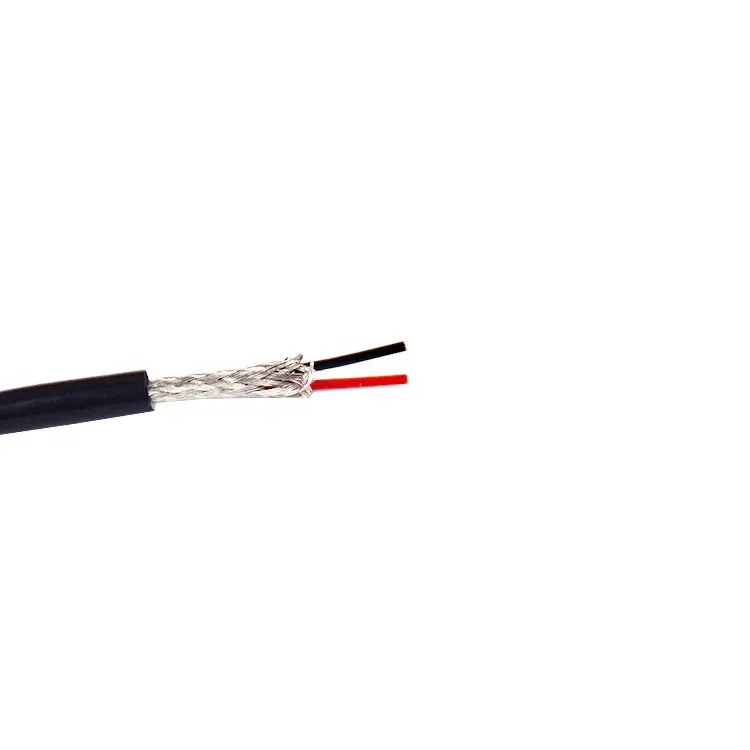 2 Cable FEP trenzado apantallado Cable con aislamiento de silicona y forrado el Control de alambre 28 AWG