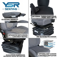 Siège d'opérateur universel confortable en cuir pour grue, cabine de voiture modifiée, engin de construction, siège de conducteur