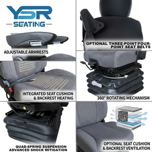 Siège d'opérateur universel confortable en cuir pour grue, cabine de voiture modifiée, engin de construction, siège de conducteur - Product Image 2