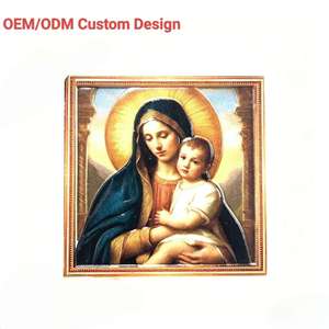 Imán de Refrigerador con Arte Sagrado Personalizado, Virgen y Niño, Icono Magnético de Resina 3D para Recuerdo Religioso Cristiano - Product Image 1