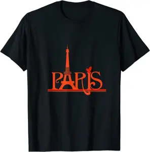 男女通用垂肩银行超大复古可定制创意巴黎纪念品棉t恤