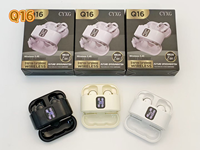 Écouteurs sans fil semi intra-auriculaires et à clipser pour couple avec affichage de la batterie et design texturé en cuir
