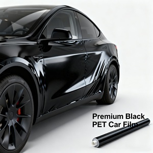 PET Black <strong>Stickers</strong> 1.52*16m <strong>Car</strong> Film Wrap <strong>Vinyl</strong> for Motorcycle PVC <strong>Car</strong> Body Wrapping Film Low Viscosity Import - Product Image 1