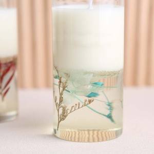 Velas Aromáticas <span class=keywords><strong>de</strong></span> Aceites Esenciales Naturales, Vela <span class=keywords><strong>de</strong></span> Gel en Tarro Daroma con Flores Secas Orgánicas - Product Image 3