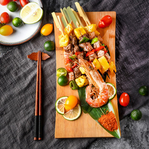 Bâtonnets de bambou naturels de couleur verte, style japonais, 10 cm, mini-épingle à brochettes Teppo pour plats raffinés, vente en gros, directement de l'usine - Product Image 4