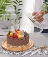 Couvercle Transparent en verre pour gâteau, pour affichage de poêles à gâteaux, avec plateau en bois de bambou, livraison directe, 12 pièces
