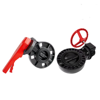 Vanne papillon industrielle en PVC-U à vis sans fin PN16, haute pression, raccord à bride, vanne de régulation d'eau, résistante aux produits chimiques