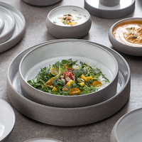 Duurzaam handbeschilderd modern servies van keramiek steengoed voor hotel, restaurant, buffet, westerse desserts, salades, fruit en feesten.
