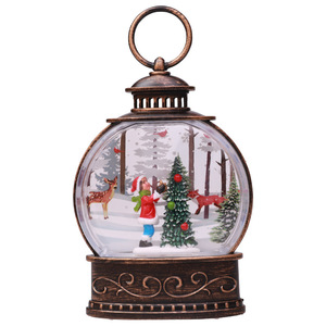 Lanterna dei cristiani del <span class=keywords><strong>globo</strong></span> di nevicata scintillante acqua di natale illuminata a batteria illuminata per l'ornamento degli alberi della decorazione domestica - Product Image 4