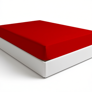 Sábana Ajustable 100% Algodón Roja Tamaño Italiano 120x200cm Ropa de Cama - Product Image 3