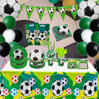 Nicro Factory Wholesale 146pcs Football Sport Theme Soccer Design Disposable Tableware Kit Birthday Party Decorations Supplies