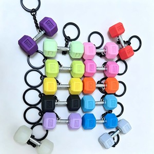 Porte-clés créatif 3D haltère, mini breloque de sac de musculation, pendentif sport fitness pour amateurs de gym, idéal pour cadeau promotionnel en gros - Product Image 3