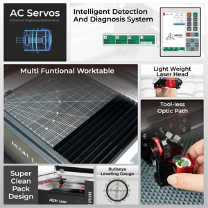 Aeon mira5 S 5030 40W/60W CO2 khắc Laser máy cắt <span class=keywords><strong>CNC</strong></span> 3500 tốc độ mm/giây hỗ trợ ai BMP PLT Las kim loại cao su gỗ - Product Image 3