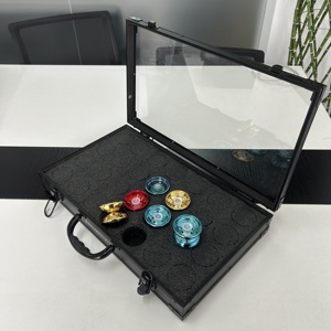 Estuche de Almacenamiento de Aluminio, Exhibición de Colección, Acrílico Personalizado, con Asa Retráctil y Ruedas para Monedas/Tarjetas/Yoyos - Product Image 5