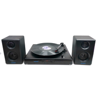 Tissu en bois Antique personnalisé, entrée Aux, plateau d'enregistrement en vinyle LP complet et système de son avec haut-parleurs actifs