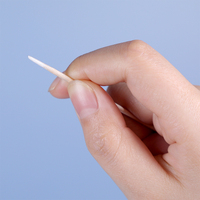 Lápiz labial de Microblading permanente desechable, aplicador de bambú, bastoncillo de algodón para tatuaje, madera