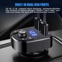 Kit émetteur FM Bluetooth 5.0 mains libres pour voiture, modulateur MP3, lecteur, récepteur audio mains libres, 2 chargeurs USB rapides