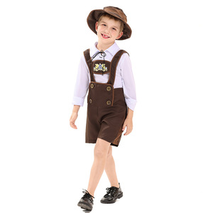 Costume de bavarois pour enfants, Dirndl et Lederhosen traditionnels allemands pour garçons et filles, tenue de scène, été 2025 - Product Image 4