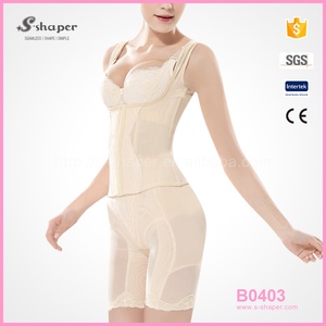 S-SHAPER Women's Full Body Corset Breathable Nylon Spandex Knitted Body Shaper <strong>Lace</strong> Slimming Tummy <strong>Shapewear</strong> - Product Image 4