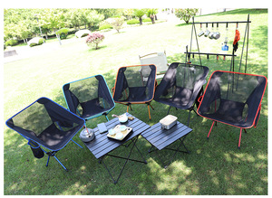 Ngoài trời di động giải trí Bàn gấp mặt trăng ghế hợp kim nhôm Oxford vườn ghế bên túi cắm trại câu cá dã ngoại - Product Image 5